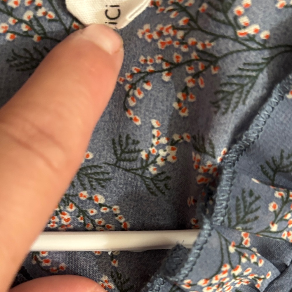 Floral Ruffle Button-Up Blouse - Picture 5 of 5